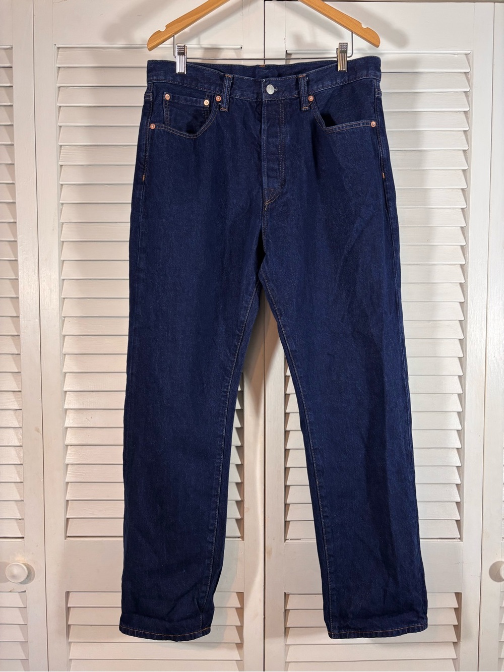 GAP Men's '90s Original Straight Fit Jeans 34 Dark Wash Rigid Denim